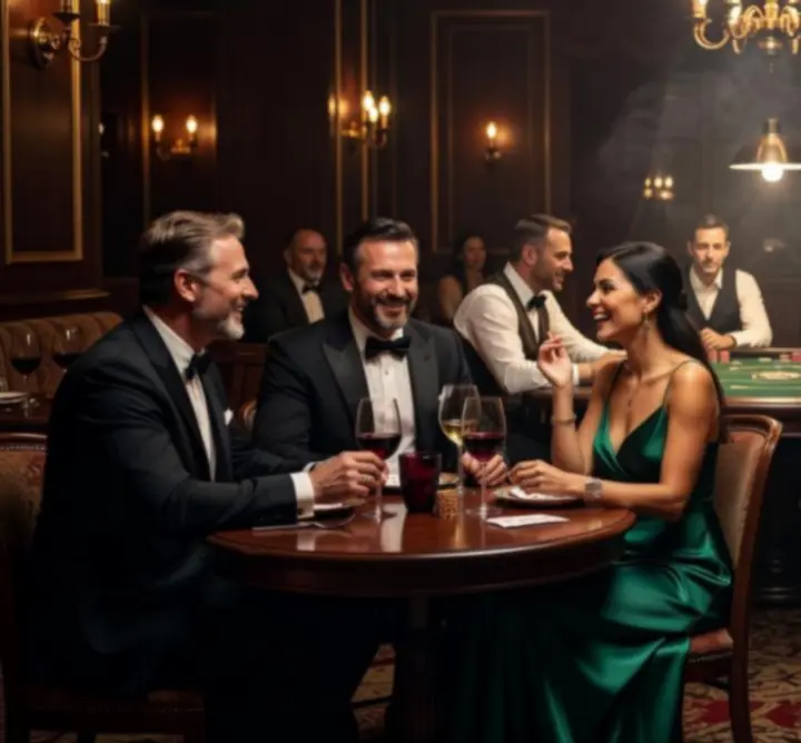 Cinematikus esti hangulat a Table Lounge Hubban, vendégekkel és gyertyafényes asztalokkal.