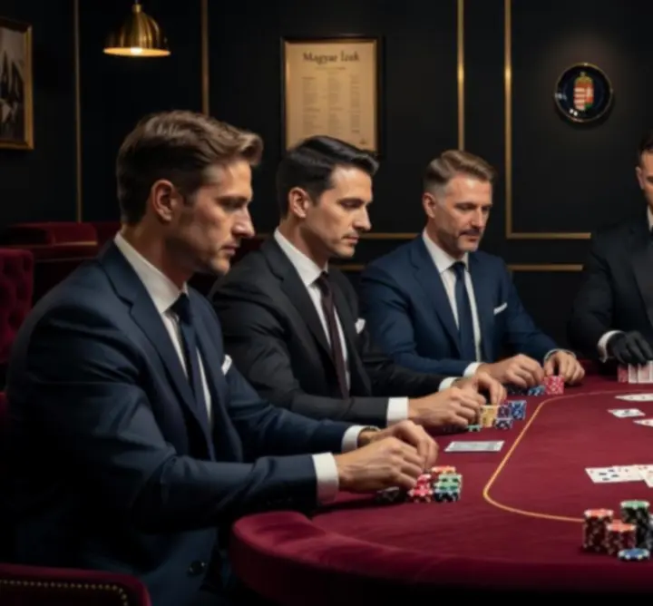 Elegáns pókerasztal, professzionális krupiéval és hangulatos megvilágítással a Table Lounge Hubban.