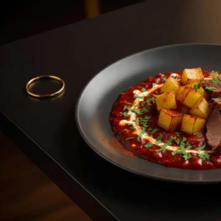 Modern, elegánsan tálalt magyar fogás a ATTILA BAR éttermében.